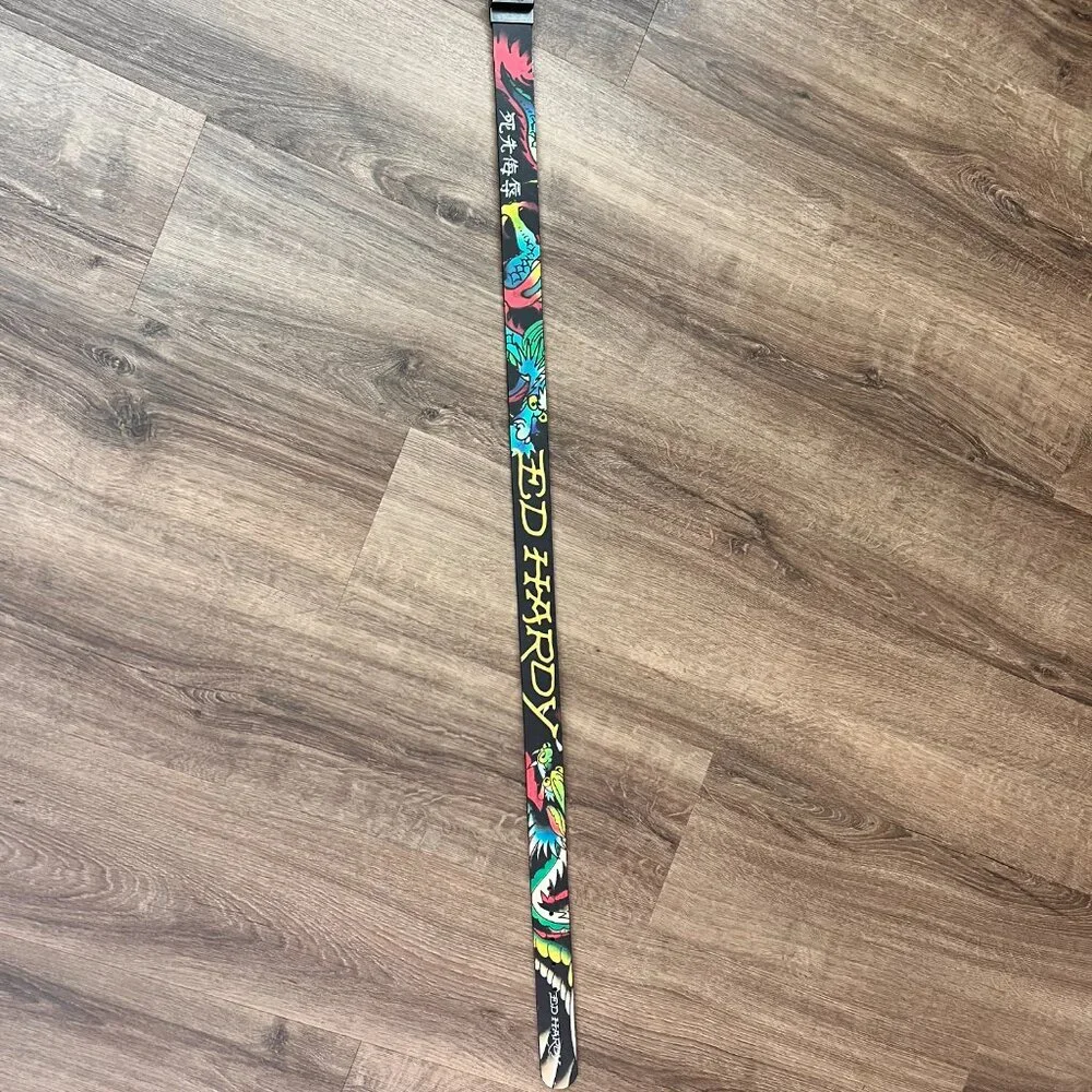 NEW Ed Hardy Tattoo Dragon & Tiger Black Reversible Belt Sz 36